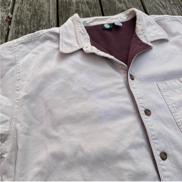 Stio Other - Stio cream cotton fleece lined button up shacket